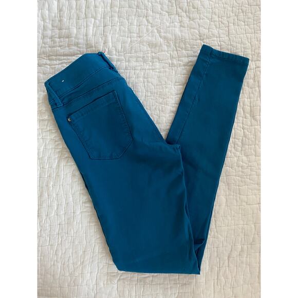 YMI Jeggings Peacock Blue Jeggings Zip Fly Mid Rise Ankle Size Medium - Picture 8 of 11
